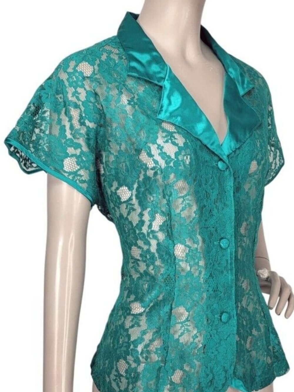 Vintage green lace victoria's secret top